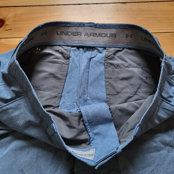 Under Armour Golf Shorts Mens 32 Blue Match Play Polyester Elastic Waist Preppy - Picture 4 of 11